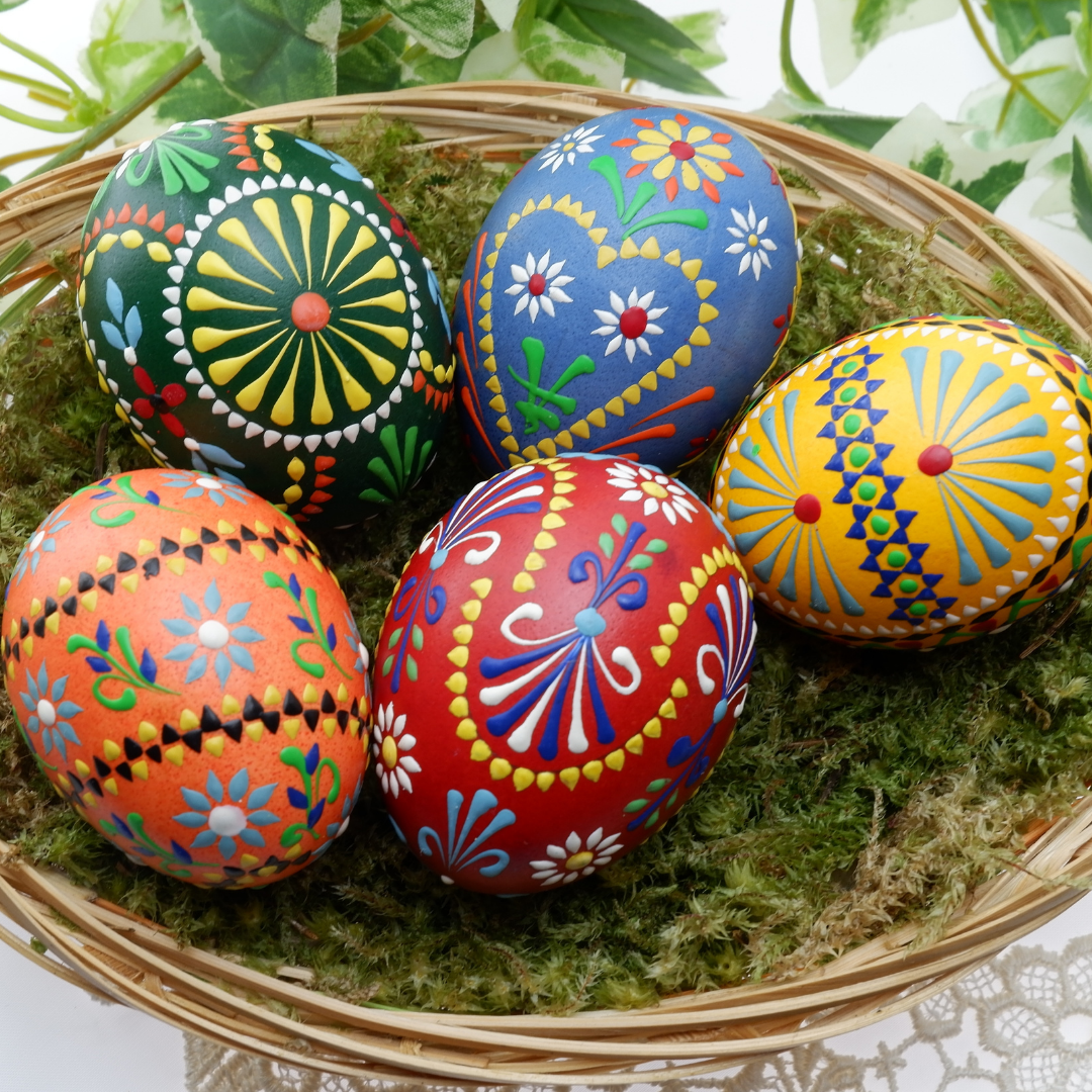 colored pisanki easter eggs