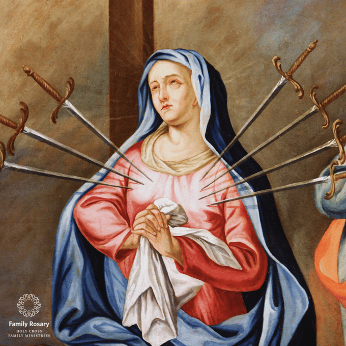 Our Lady of Sorrows_Oil Painting 7 swords in heart