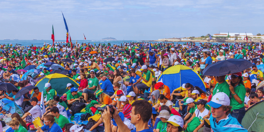 crowded beach